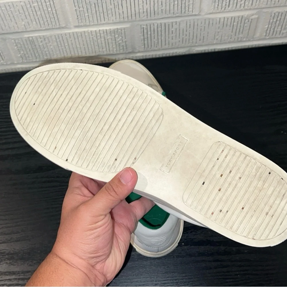Tory Sport White and Green Sneakers